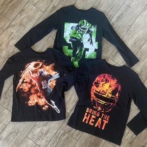 Bundle of 3 The Place Football Graphic Long Sleeve T-shirts